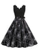 Robe évasée Halloween sans manches à col pétale Années 1950