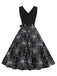 Robe évasée Halloween sans manches à col pétale Années 1950