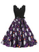 Robe évasée Halloween sans manches à col pétale Années 1950