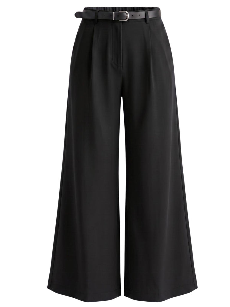 Pantalon taille haute à ceinture et jambes larges années 1960 - 5
