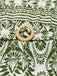 Combinaison verte dos nu à motif végétal Années 1940