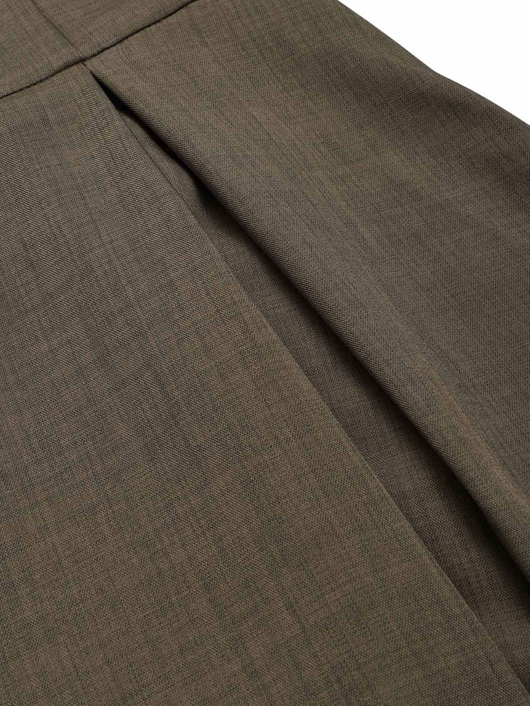 [Prévente] Robe marron sans manches à col V et boutons années 1940