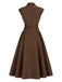 [Prévente] Robe croisée marron revers et ceinture années 40