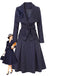 [Prévente] Ensemble 2PCS blouse bleue rayée à col V et ceinture avec jupe années 1960