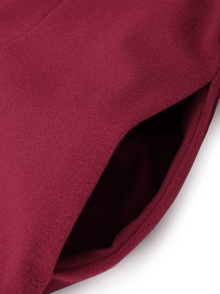 [Prévente] Manteau croisé ceinturé rouge vin années 1930