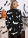 Cardigan long d’Halloween à imprimé chauve-souris et lune années 1970