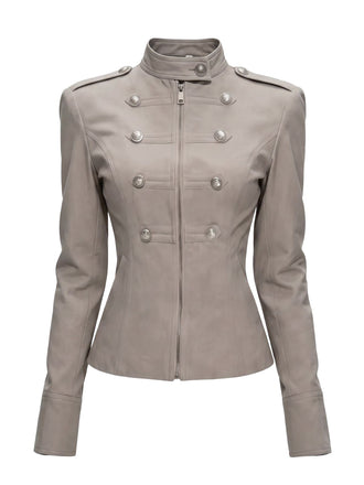 Veste militaire à col montant et double boutonnage Années 1950