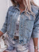 Veste Bleu Clair Studded Poche Denim Jacket Années 1970