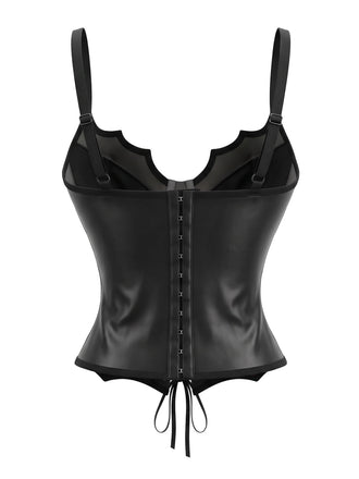 Top corset gothique à fleurs, dentelle et manches chauve-souris années 1970