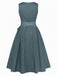 Robe Vert Ditsy Imprimé Floral Col Carré et Tablier Années 1950