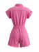 Combishort à Boutons Délavé Rose Pêche Années 1980
