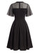 Robe Transparent Filet Manches Papillon Évasé Années 1950