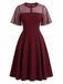 Robe Transparent Filet Manches Papillon Évasé Années 1950