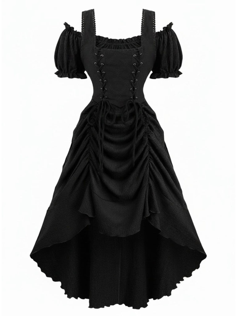 Robe Victorian Corset Dentelle Gothique Années 1980