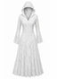 Robe longue gothique noire dentelle capuche et manches évasées années 80