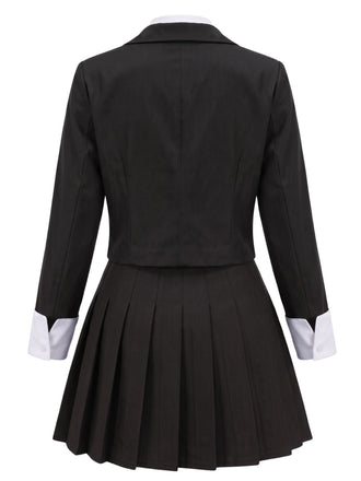 Ensemble deux pièces uni, blazer court et jupe plissée années 1960 - 6
