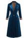 Manteau long en velours à col à revers et imprimé léopard Années 1950 - 1