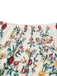 Robe beige moulante à fleurs et épaules dénudées années 1960