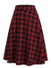 [Prévente] Jupe rouge à carreaux, taille haute et coupe évasée années 1950 - 3