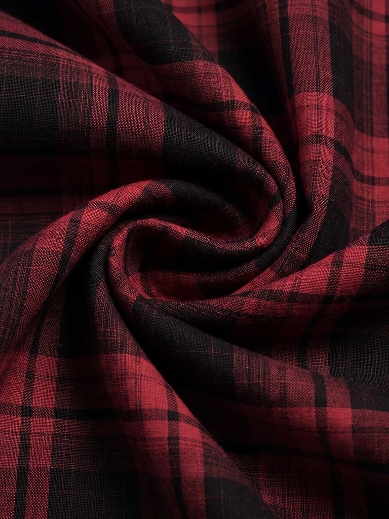 [Prévente] Ensemble deux pièces noir et rouge à carreaux, blazer cintré et jupe à ceinture années 1950 - 15