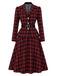 [Prévente] 2PCS Blazer noir et rouge à carreaux et jupe années 1950