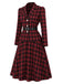 [Prévente] Ensemble deux pièces noir et rouge à carreaux, blazer cintré et jupe à ceinture années 1950 - 3