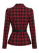 [Prévente] Ensemble 2PCS blouse à carreaux, revers et ceinture avec jupe années 1950