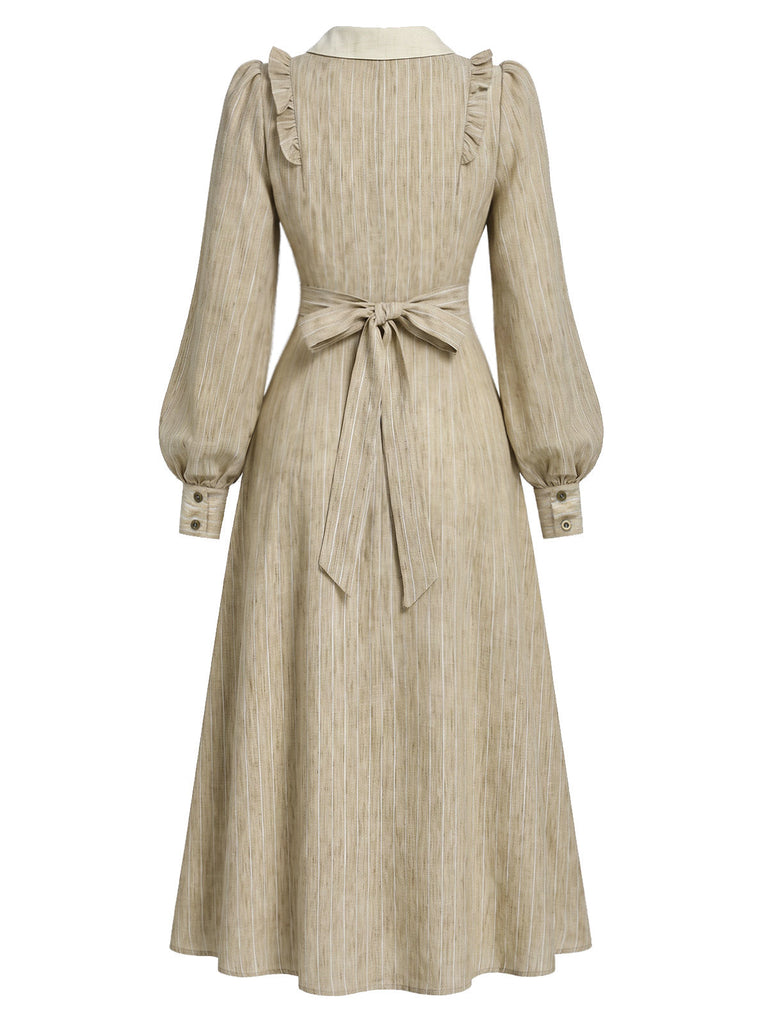 [Prévente] Robe à col Claudine, nœud, volants et manches bouffantes années 1940 - 4