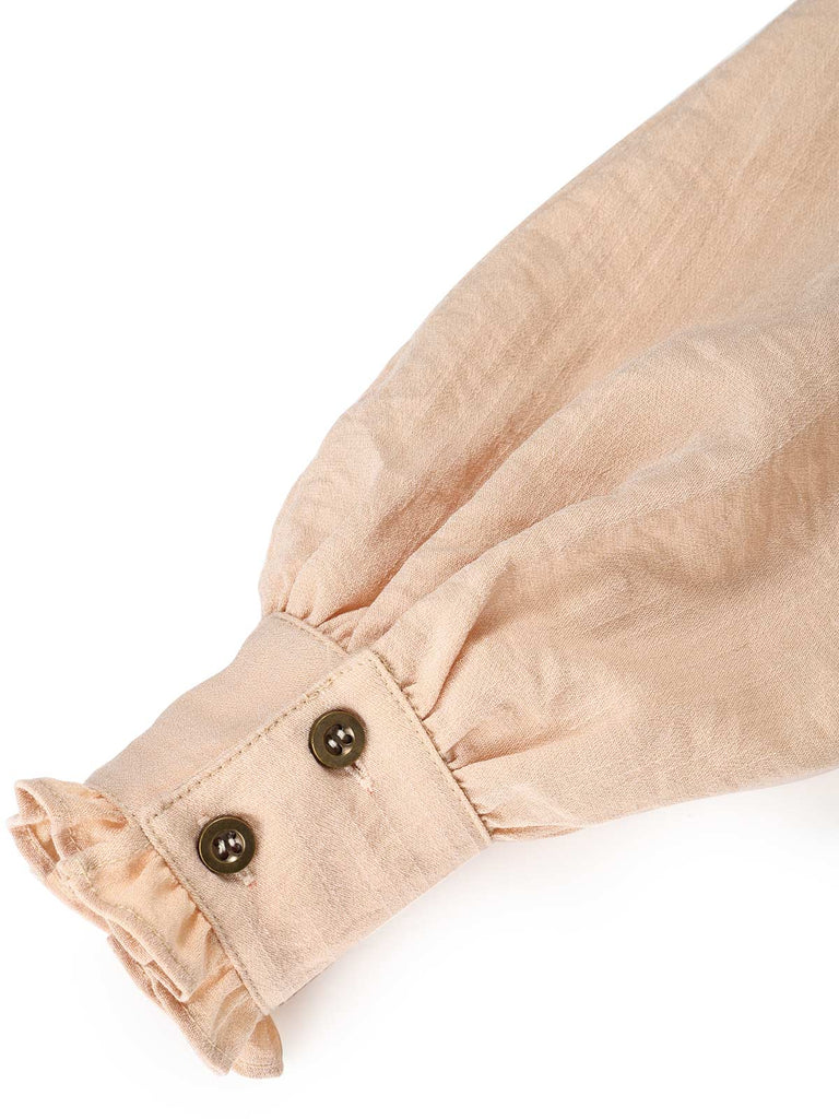 [Prévente] Ensemble deux pièces, blouse à manches ballon et pantalon à bretelles galonné années 1970 - 10
