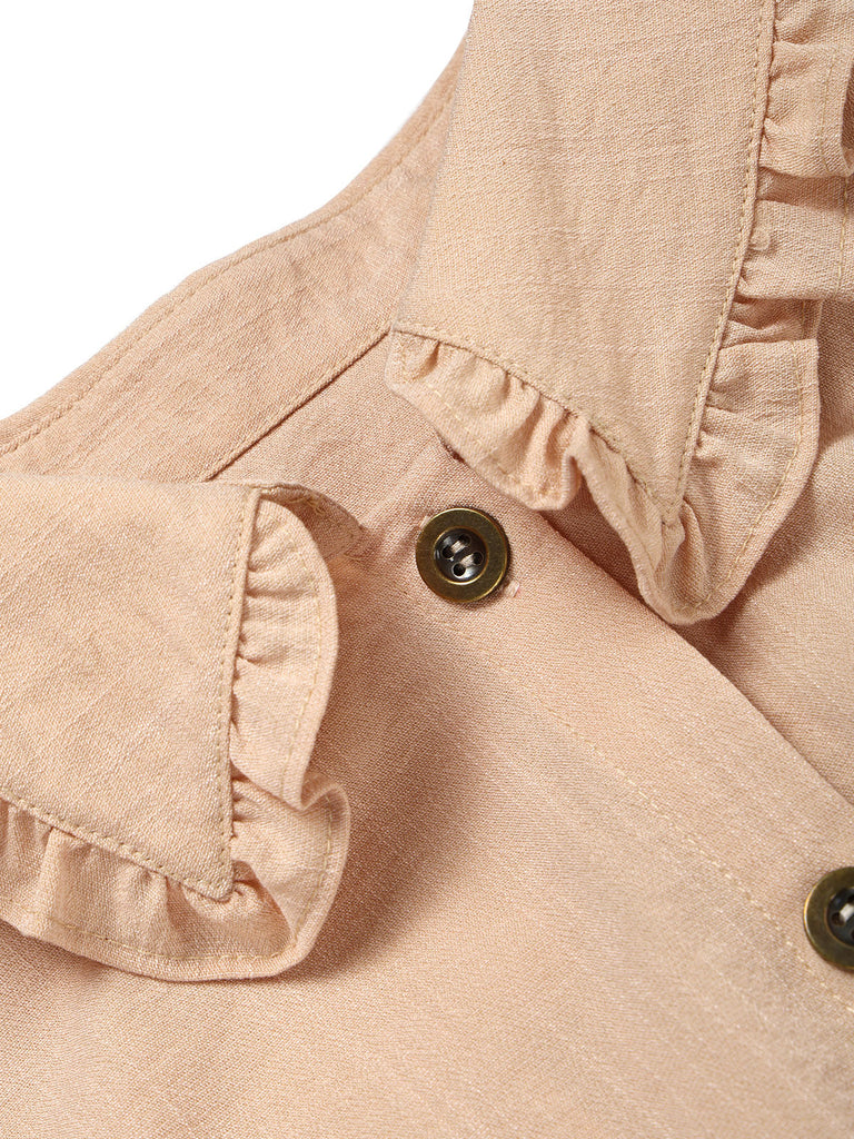 [Prévente] Ensemble deux pièces, blouse à manches ballon et pantalon à bretelles galonné années 1970 - 11