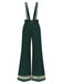 [Prévente] Ensemble pantalon à bretelles vert foncé, galon doré et ceinture années 1970 - 2