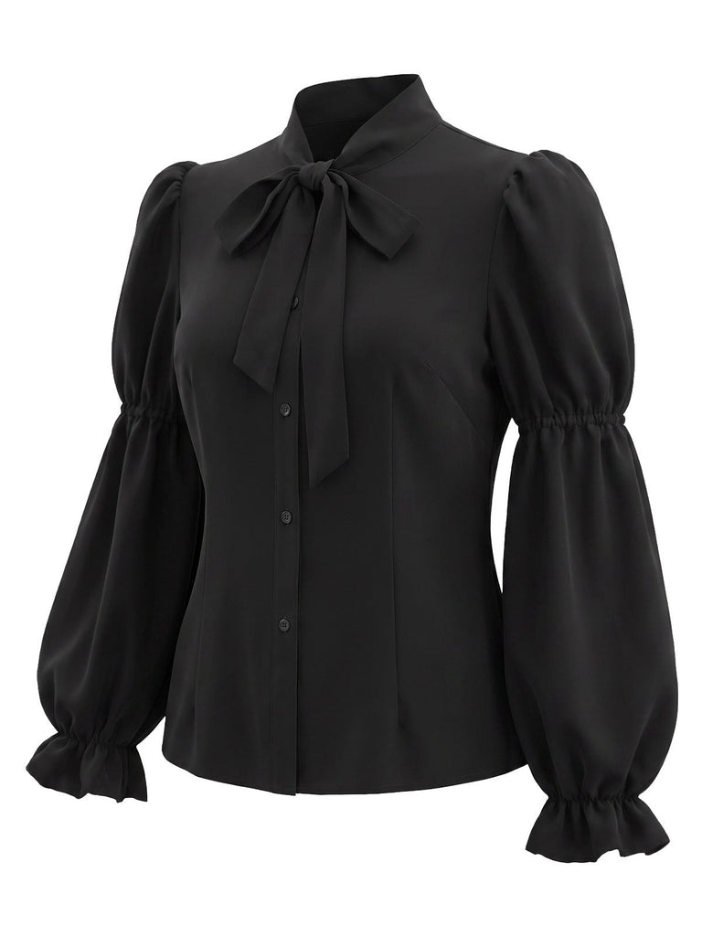 [Prévente] Ensemble 2PCS robe à imprimé chats et citrouilles et blouse à manches virago années 1940