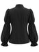 [Prévente] Blouse noire ajustée à col lavallière et manches virago années 1940