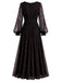 [Prévente] Robe noire en dentelle à décolleté V plongeant et manches lanternes années 1930