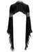 Cape gothique noire en dentelle à manches cloche années 1970