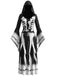 Robe de cosplay de sorcière à capuche et toile d’araignée pour Halloween années 1930
