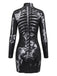 Robe crayon courte à manches longues et imprimé Halloween années 1960