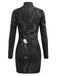 Robe crayon courte à manches longues et imprimé Halloween années 1960