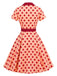 Robe chemise à revers, pois et ceinture années 1940