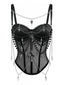 Corset Noir Gothique Avec Chaînes Et Croix Années 1980