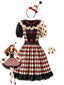 Robe de clown à pois et manches bouffantes pour Halloween années 1950