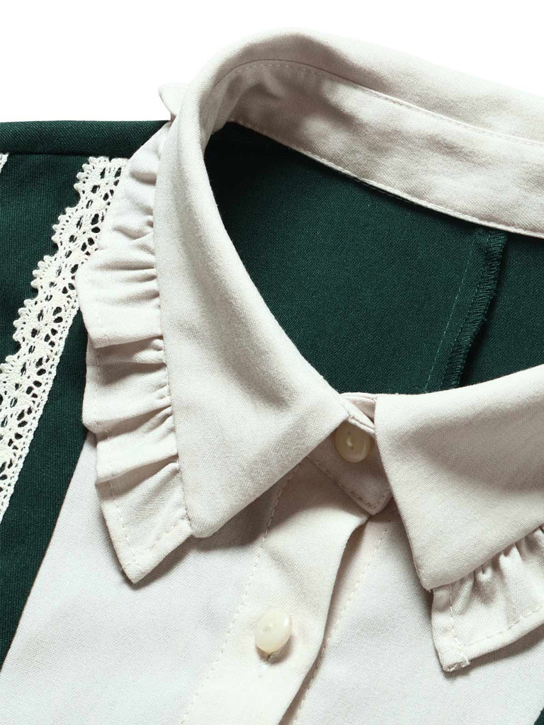 [Prévente] Robe en dentelle à volants, col poupée et manches longues Années 1970 - 7