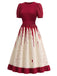 [Prévente] Robe rouge et blanche d’Halloween à imprimé coulures de sang années 1950