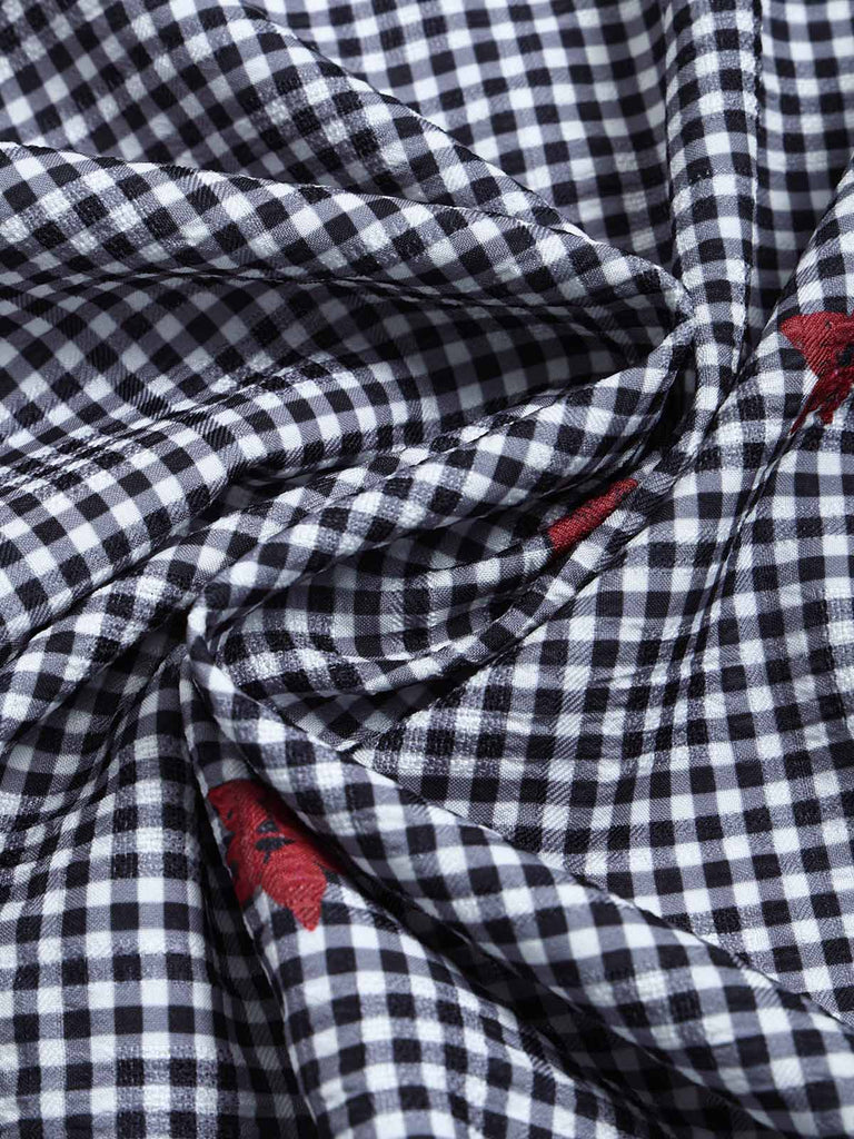 [Prévente] Ensemble 2PCS noir et blanc avec top bandeau à col V et jupe asymétrique années 1950