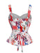 [Prévente] Ensemble corset à imprimé fleurs et robe blanche à nœud Années 1950 - 7