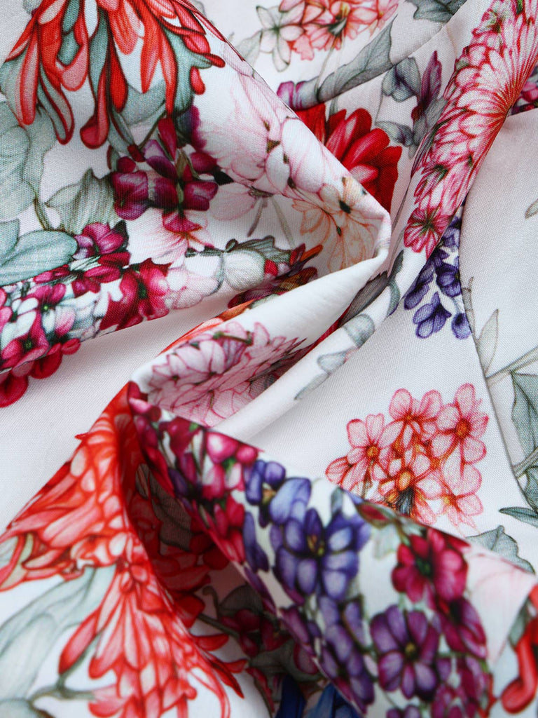 [Prévente] Corset à col carré et imprimé fleurs Années 1950 - 4