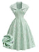 [Prévente] Ensemble 2PCS robe satinée à fleurs et col cœur avec veste boléro années 1940