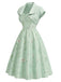 2PCS Robe florale satin chérie veste boléro années 1940