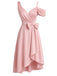 [Prévente] Robe de cocktail rose asymétrique à nœud et coupe évasée années 1950