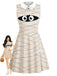 Robe beige sans manches momie d'Halloween col Peter Pan années 1960